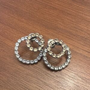 Sabika Gold and Silver Crystal Hoop Earrings